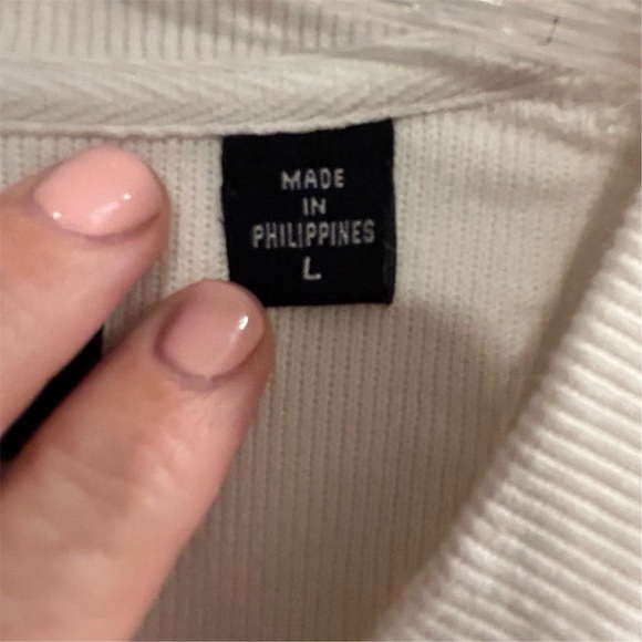 Ashworth Men's V-Neck Golf Pullover Sweater Beige Size L Side Pockets - Picture 8 of 14